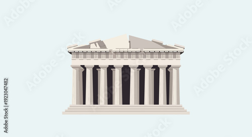 Stunning ancient Greek temple with majestic columns and triangular roof