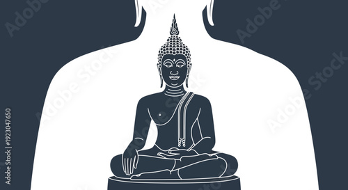 Illustration of Buddha in Meditation