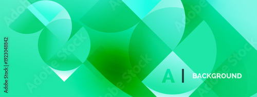 Abstract green gradients overlap, creating dynamic visual texture. Modern design suggests technology, innovation, freshness.