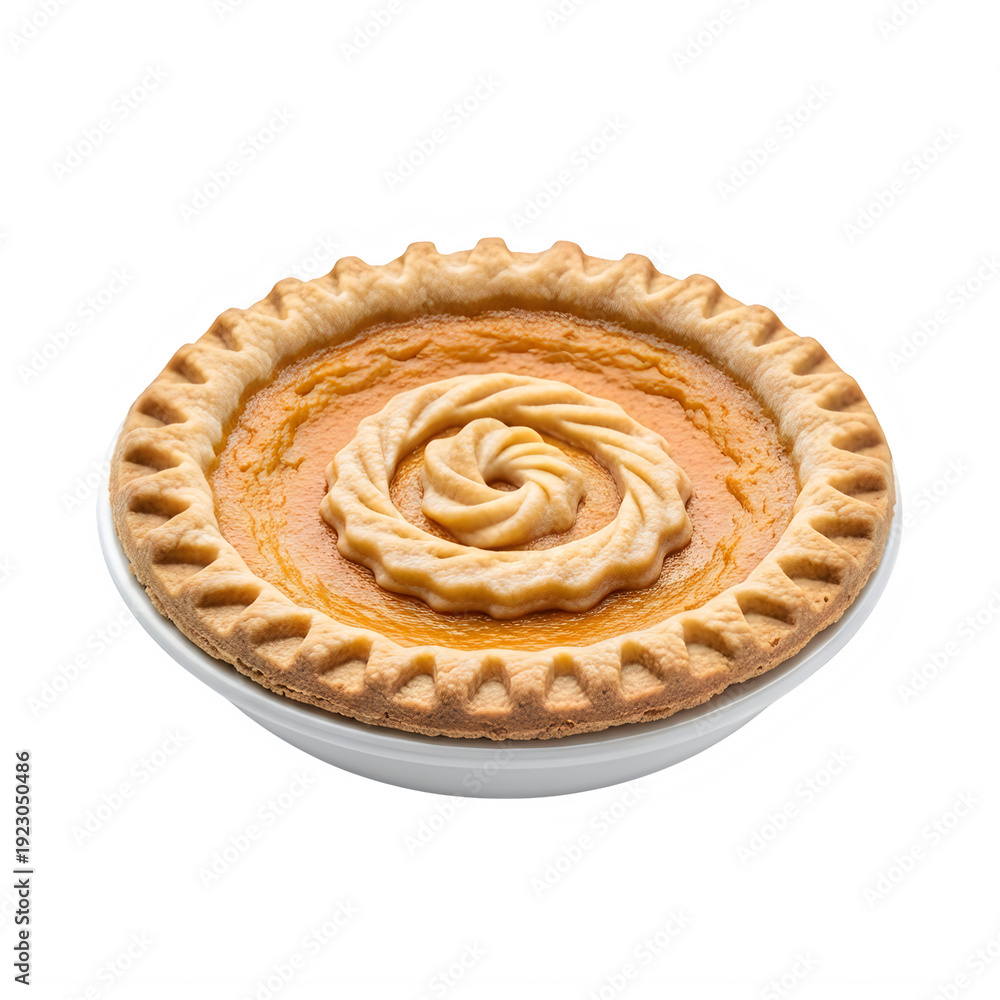 Fototapeta premium Delicious spiral pastry tart isolated on transparent background