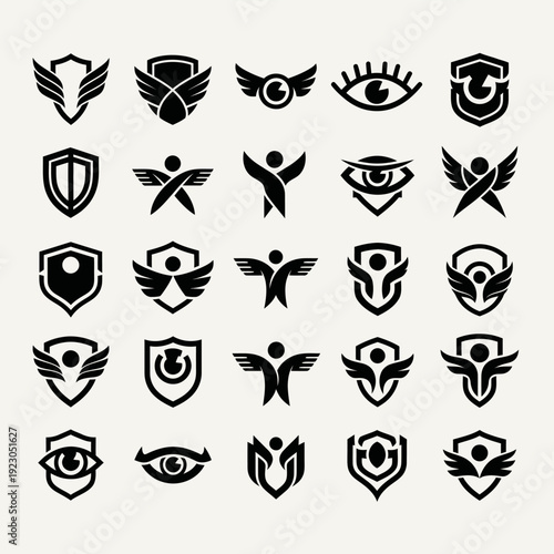 Collection of Shield and Wing Logos.