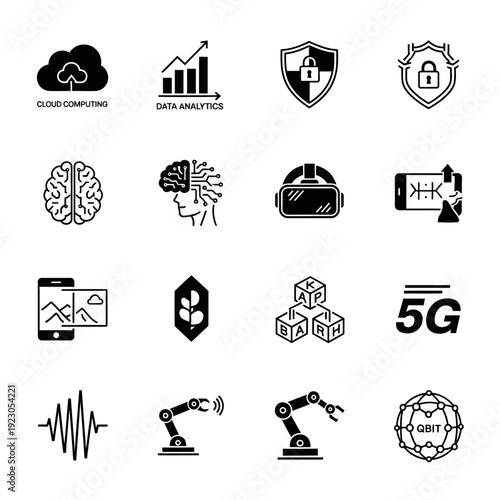 Collection of Technology and Innovation Icons.