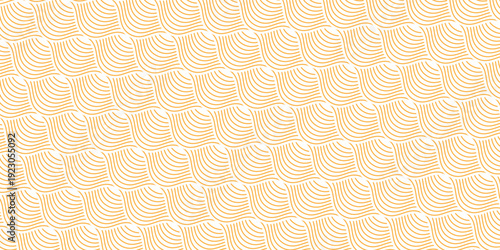 Yellow instant noodle, pasta and spaghetti texture with geometric wavy lines. Ramen, pasta vector pattern. Background abstract food illustration