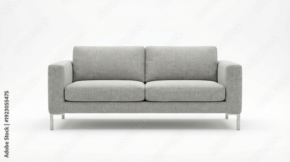 Fototapeta premium Modern Minimalist Sofa Isolated on Pure White Background