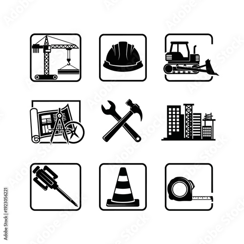 Construction industry icons set 2.