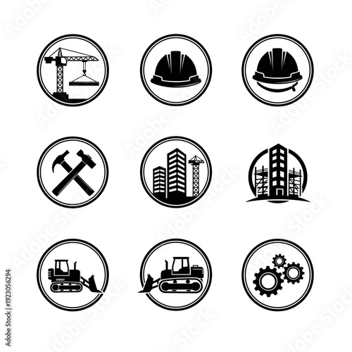 Construction Industry Icons Set 1.
