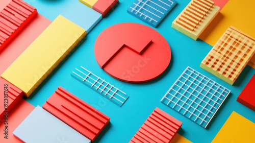 Vibrant Abstract Geometric Shapes Representing Financial Growth and Planning Strategy