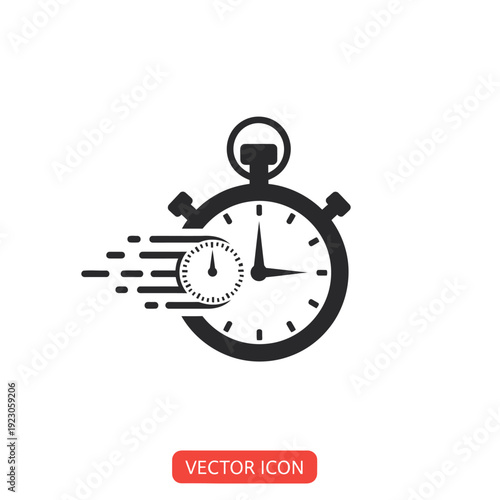 Fast Stopwatch Icon Representing Speed and Time.