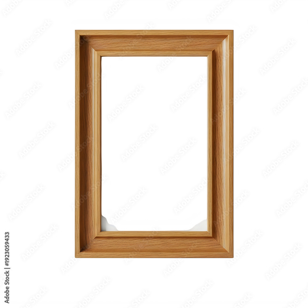 Fototapeta premium Empty wooden frame with inner shadow isolated on transparent background