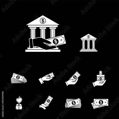 Financial Transactions and Banking Icons.