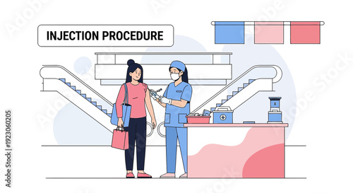 Vaccination Session: Nurse Administering Injection to Patient