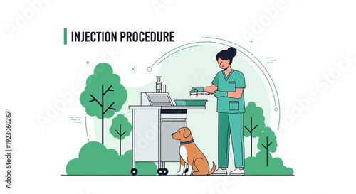 Veterinarian Administering Injection to Dog, Medical Treatment, Pet Care