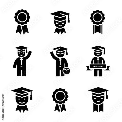 Graduation Icons Set.