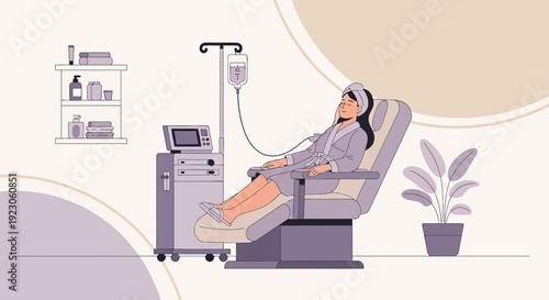 Woman receiving IV drip therapy for wellness and beauty treatments