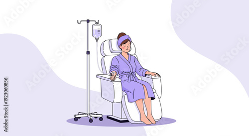 Woman Receiving IV Drip Infusion Therapy for Wellness and Hydration