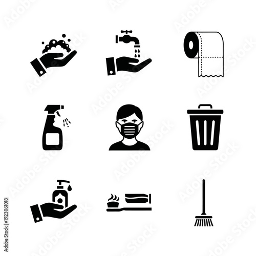 Hygiene and Cleaning Icons Set 2.
