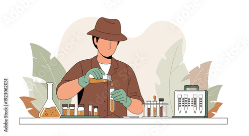 Scientist Conducting Chemical Experimentations in Laboratory