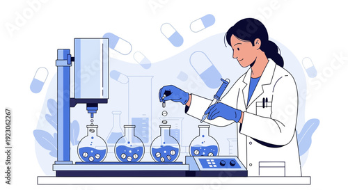 Scientist Conducting Pharmaceutical Research in Laboratory