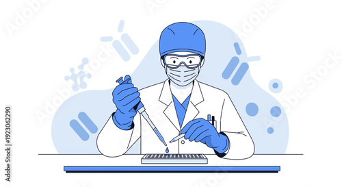 Scientist Conducting Research in Laboratory with Pipette and Test Tubes