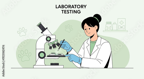 Scientist Examining Sample Under Microscope for Laboratory Testing