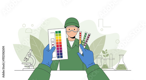 Scientist Holding Color Swatches in Laboratory, Research and Development