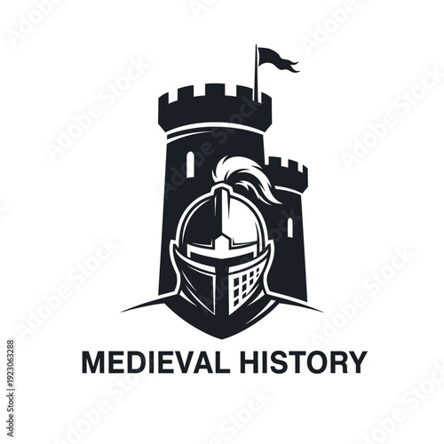 Medieval History Knight Castle Emblem.