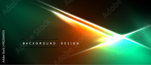 Abstract neon background. Vibrant gradients, dynamic lines create modern visual effect. Dark space emphasizes bright illumination.