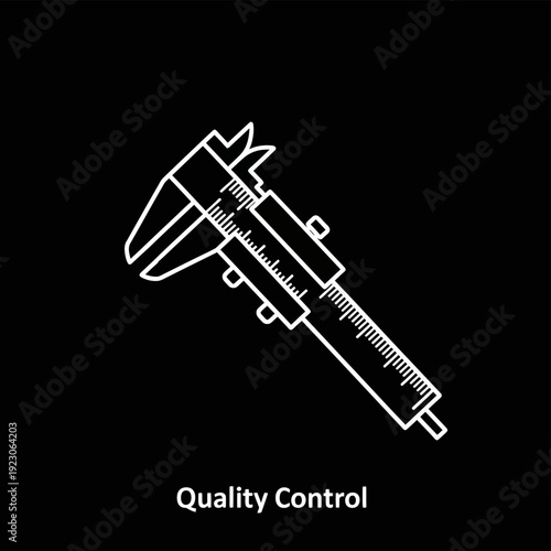 Quality Control Caliper Measurement Tool Icon.