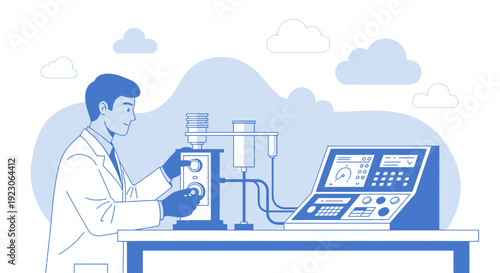 Scientist Operating Laboratory Equipment for Medical Research and Analysis