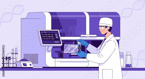 Scientist Operating Medical Lab Equipment for Research and Testing