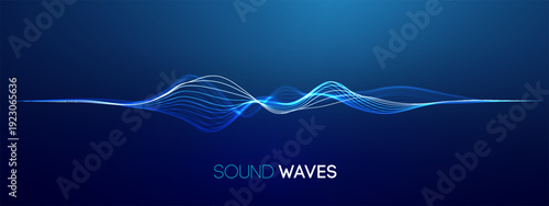 Background music with wave sound voice and soundwave. Tech ai abstract with pattern and background. Music wave neural graphic virtual modern business connect bg harmonic techno artificial neon data.
