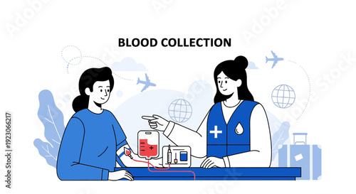 Blood Collection Procedure with Medical Professional and Patient