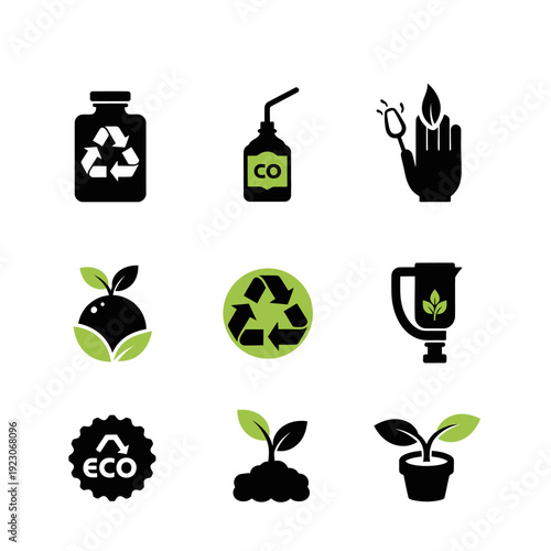 Set of EcoFriendly Icons and Symbols.