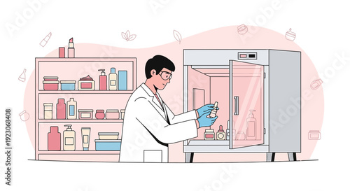 Scientist in Lab Coat Working with Medical Equipment and Samples