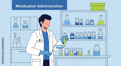 Scientist in Lab Preparing Medication Administration and Laboratory Testing