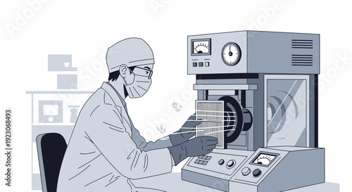 Scientist in Protective Gear Working with Laboratory Equipment and Samples