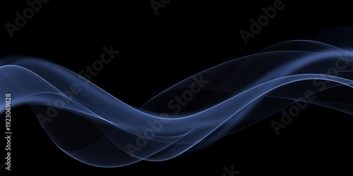 Abstract glowing wave lines isolated on a black background
