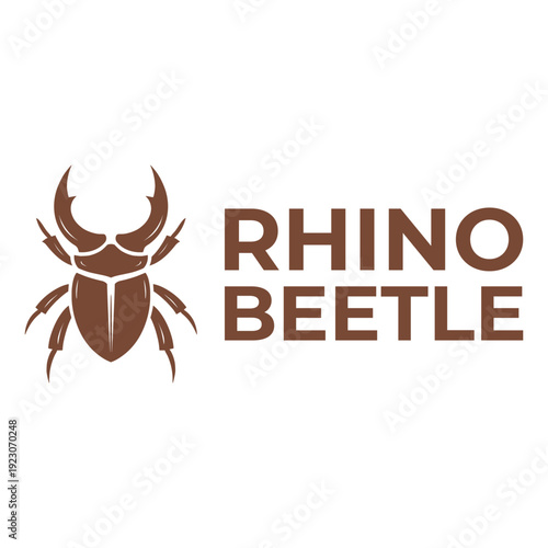 rhino beetle flat minimalist logo design