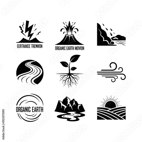 Set of Nature and Earth Related Icons.
