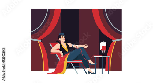 Circus Performer Receives IV Drip Treatment in Dramatic Tent Setting