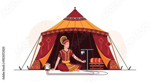 Circus Performer Receives IV Drip Treatment Inside Tent