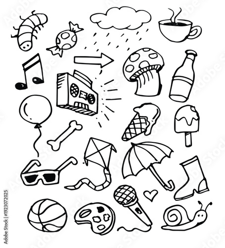 hand drawn scribble element in doodle style 