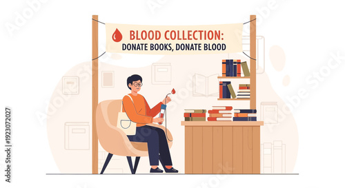 Community Blood Drive: Donate Books, Donate Blood Event