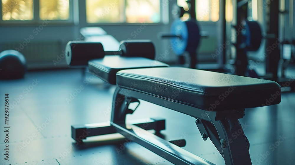 Fototapeta premium A photo of a workout bench in a fitness studio.