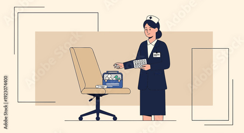 Nurse Preparing Medical Supplies for Patient Care and Treatment