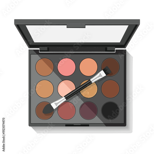 Colorful Eyeshadow Palette with Makeup Brush for Creative Beauty Looks