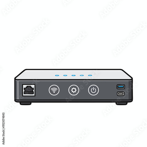 Modern Wireless Router with Multiple Connectivity Options for Home and Office Use