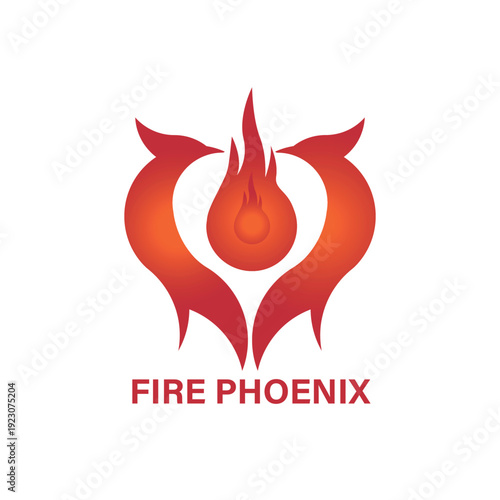 Vibrant abstract illustration of a mythical avian creature emerging from powerful flames, symbolizing renewal and transformation, perfect for a dynamic logo and brand identity