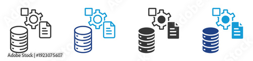 dataset icon set multiple style collection	
