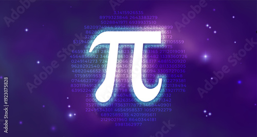 Pi day. Science Space Illustration. Iinfinitely concept